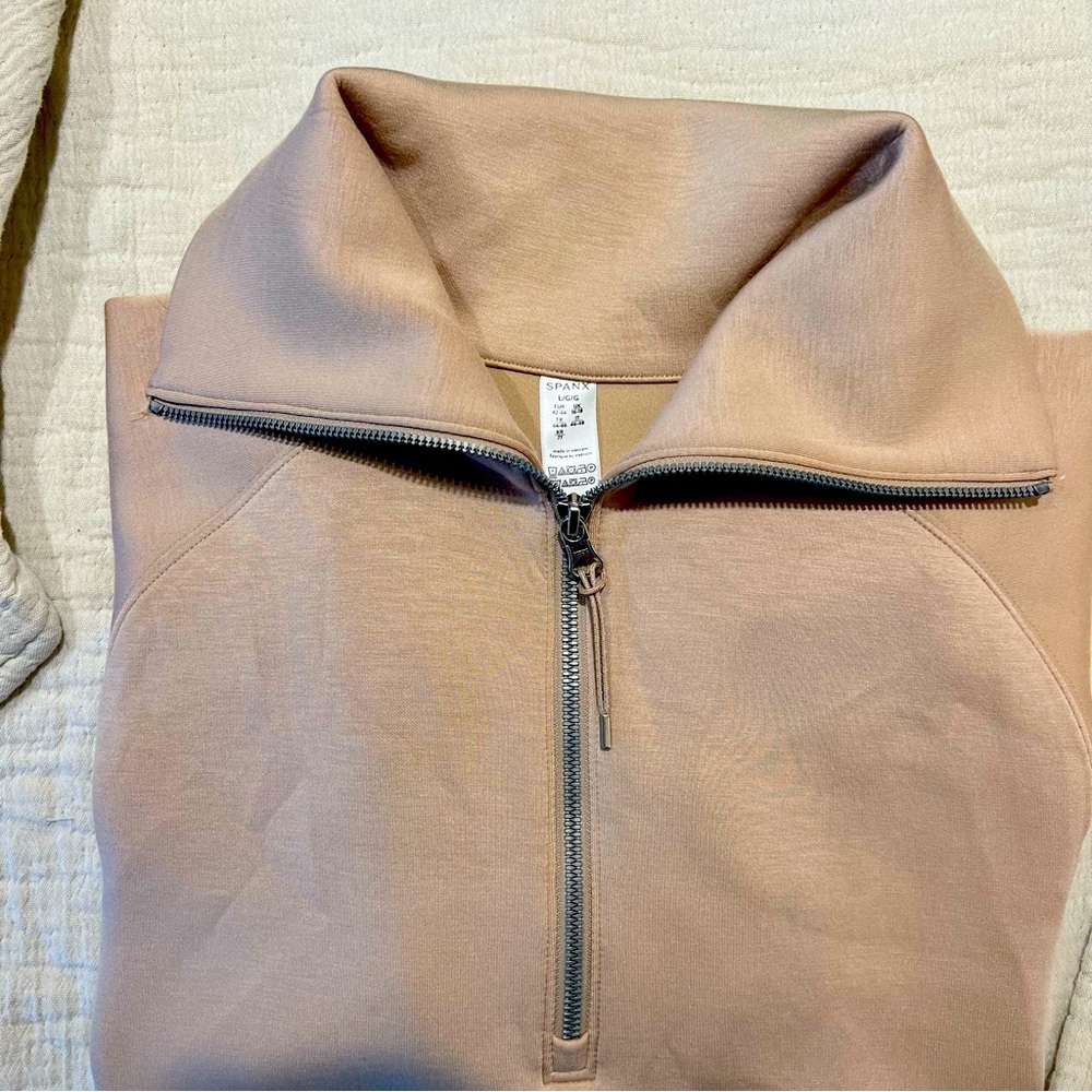 Spanx Air Essential Half Zip Vintage Rose